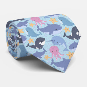 Corbata Patrón de animales de playa con azulejos geniales
