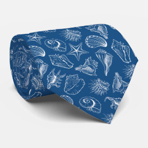 Corbata Patrón de animales marinos de acuarela