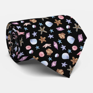 Corbata Patrón de animales marinos de acuarela