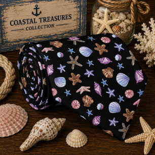 Corbata Patrón de animales marinos de acuarela
