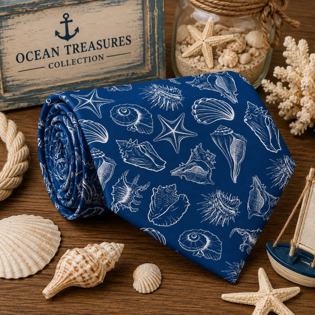 Corbata Patrón de animales marinos de acuarela (Subido por el creador)