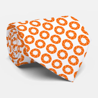 Corbata Patrón de apertura - Naranja sobre blanco