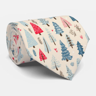 Corbata Patrón de árbol forestal escandinavo minimalista