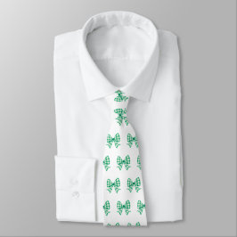 Corbata Patrón de arco de gingham verde blanco
