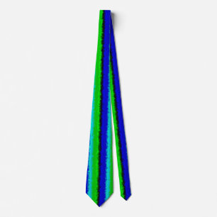 Corbata Patrón de arco iris 3D abstracto de azul verde