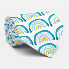 Corbata Patrón de arcoíris amarillo verde azul