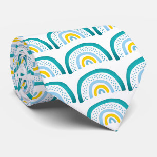 Corbata Patrón de arcoíris amarillo verde azul