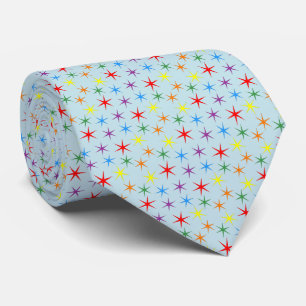 Corbata Patrón de Arcoíris mini Estrellas