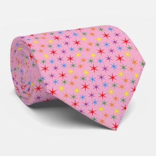 Corbata Patrón de arcoíris mini estrellas