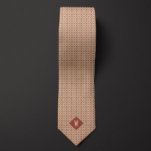 Corbata Patrón de arena y marrón de inspiración azteca