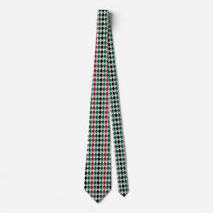 Corbata Patrón de argenilo rojo verde negro