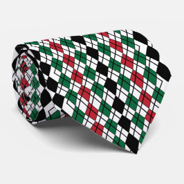 Corbata Patrón de argenilo rojo verde negro
