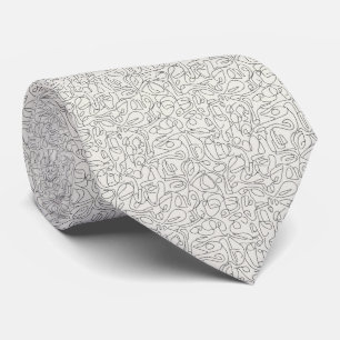 Corbata Patrón de arte de línea continua minimalista