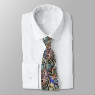 Corbata Patrón de arte de moda retro futurista con olas de
