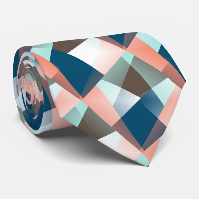 Corbata Patrón de arte de mosaico geométrico abstracto mod (Enrollado)