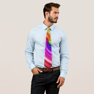 Corbata Patrón de Arte de Remolino de Arcoíris de Tinte de