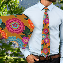 Corbata Patrón de Arte Floral de Prado de Chintz