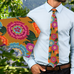 Corbata Patrón de Arte Floral de Prado de Chintz