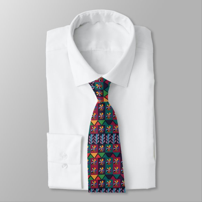 Corbata Patrón de arte mexicano del Cinco De Mayo  (Atado)