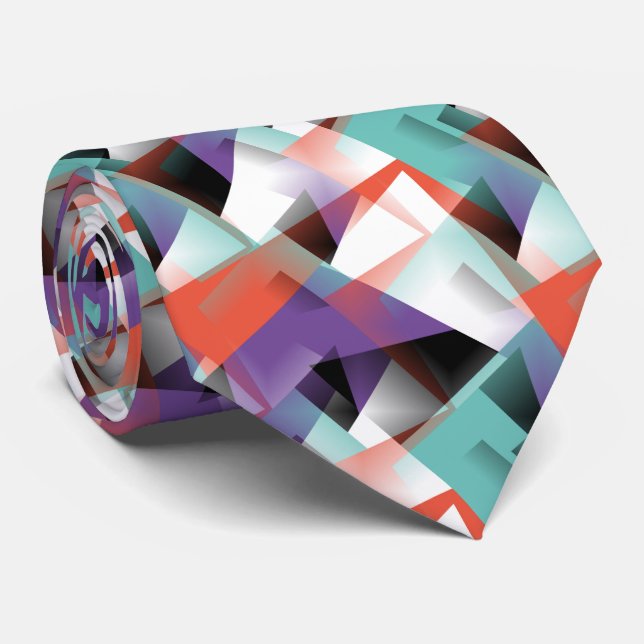 Corbata Patrón de Arte Mosaico Geométrico Abstracto Modern (Enrollado)