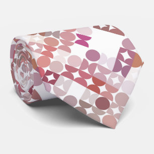 Corbata Patrón de arte retro de color rosa malva polvo