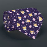 Corbata Patrón de astronautas de gatos gatitos<br><div class="desc">Un empate con un adorable patrón con astronautas de gatitos flotando en el espacio. Divertido y caprichoso.</div>