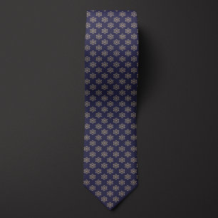 Corbata Patrón de Átomo azul oscuro
