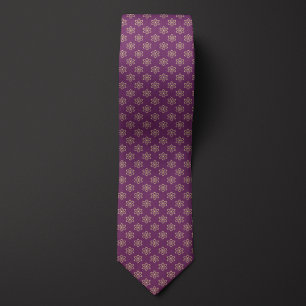 Corbata Patrón de Átomo morado y dorado