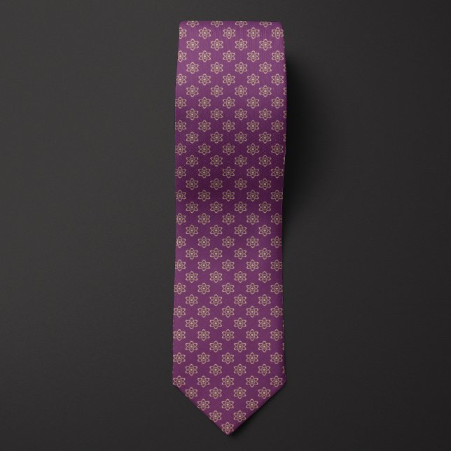 Corbata Patrón de Átomo morado y dorado (Subido por el creador)