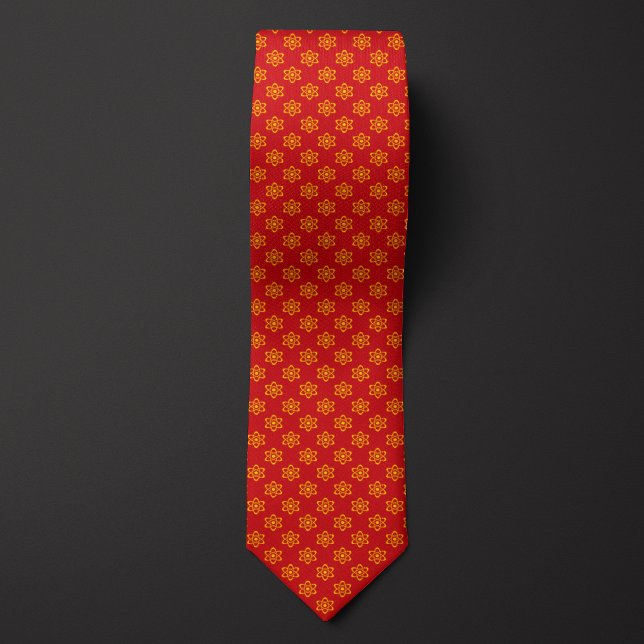 Corbata Patrón de Átomo rojo y amarillo (Subido por el creador)