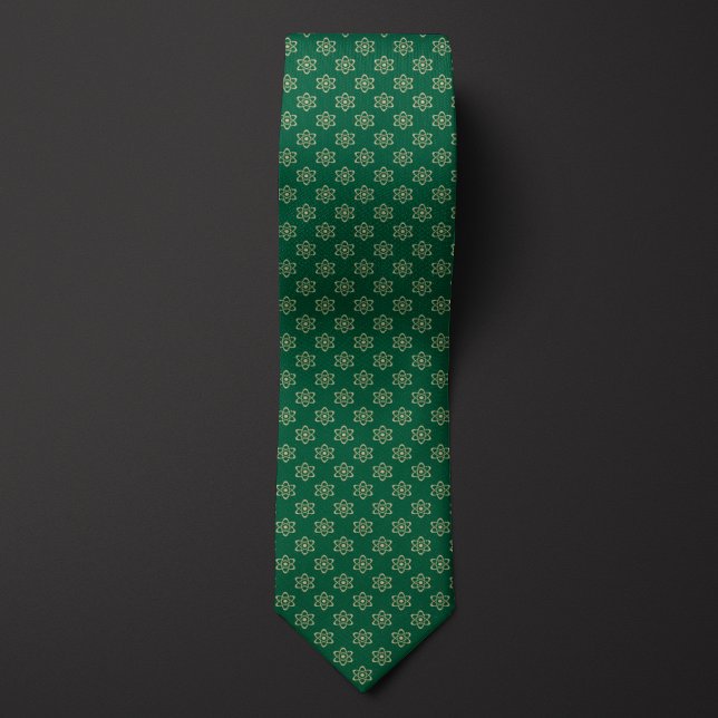 Corbata Patrón de Átomo verde y dorado (Subido por el creador)