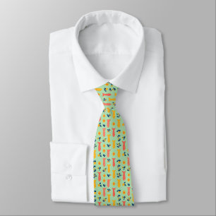 Corbata Patrón de balancines y flor de primavera