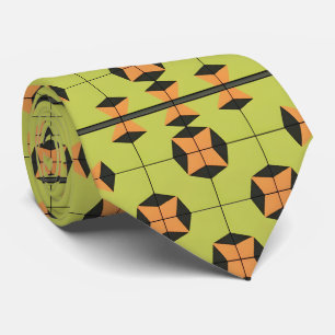 Corbata Patrón de Baldosa Geométrica con Colores Brillante