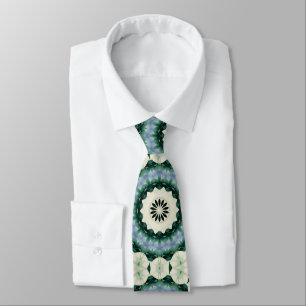 Corbata Patrón de baldosas azul cerúleo y verde jungla