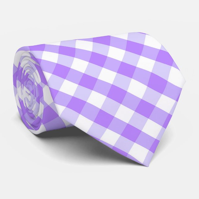 Corbata Patrón de baldosas blancas y púrpura (Enrollado)