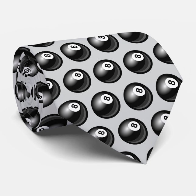Corbata Patrón de baldosas de bola ocho de billar genial (Enrollado)