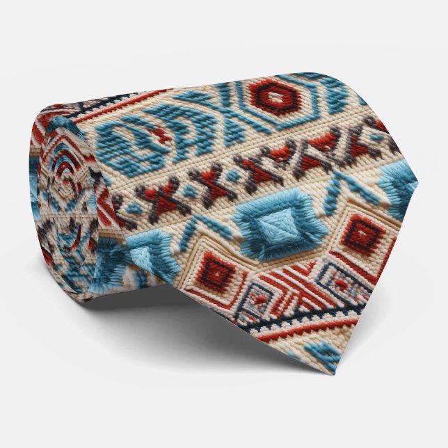 Corbata Patrón de baldosas de bordado occidental de Guay (Enrollado)