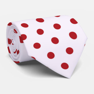 Corbata patrón de baldosas de polka blanco rojo fresco