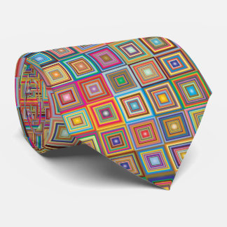 Corbata Patrón de baldosas geométricas retro cuadrado