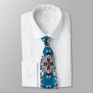 Corbata Patrón de baldosas repetidas clásico azul gris y b