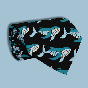 Corbata Patrón de ballena azul