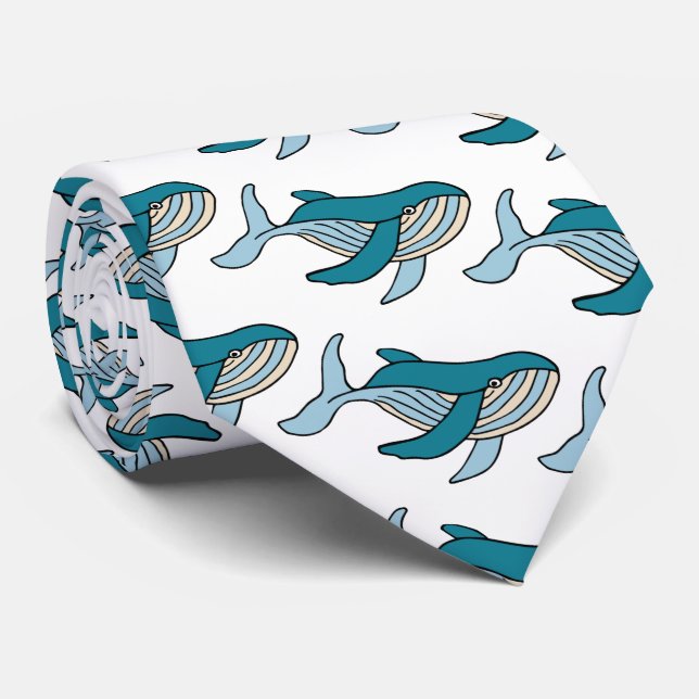 Corbata Patrón de ballena azul (Enrollado)