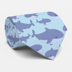 Corbata Patrón de ballenas en la playa con baldosas lindas
