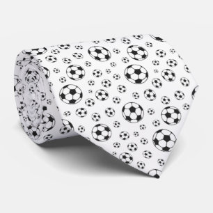 Corbata Patrón de balón de fútbol en blanco y negro