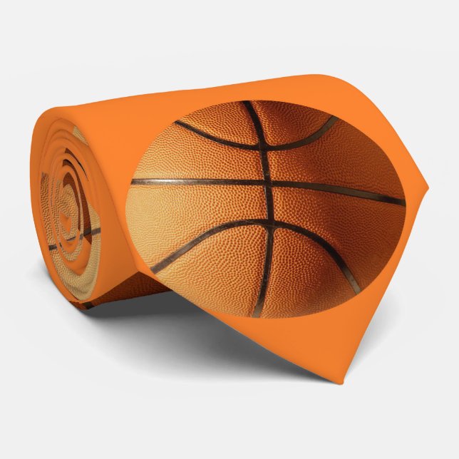 Corbata Patrón de baloncesto naranja, (Enrollado)