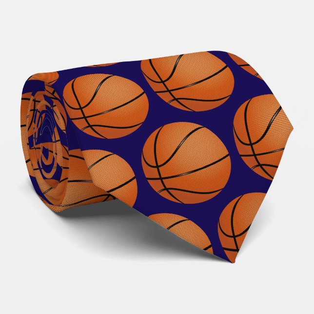 Corbata Patrón de baloncesto | Regalos deportivos (Enrollado)