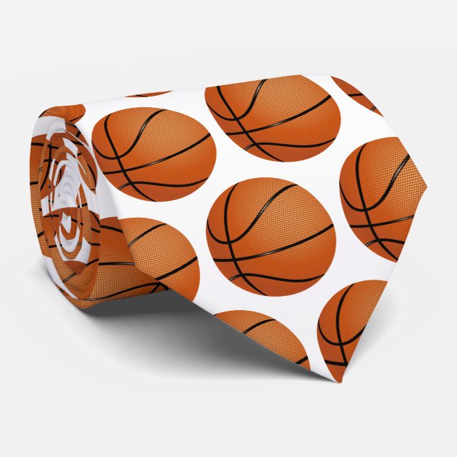 Corbata Patrón de baloncesto | Regalos deportivos (Enrollado)