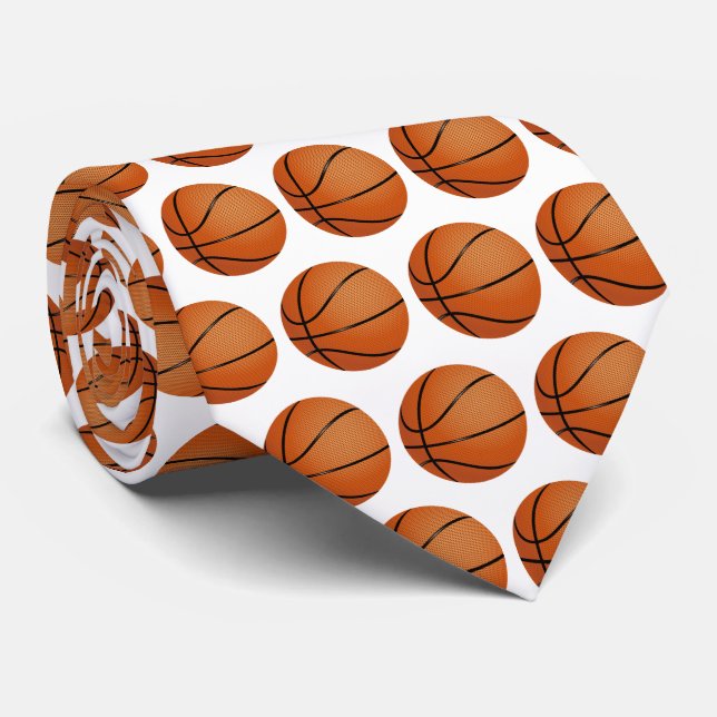 Corbata Patrón de baloncesto | Regalos deportivos (Enrollado)