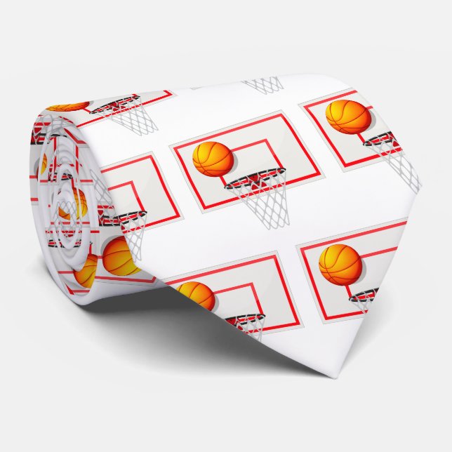Corbata Patrón de baloncesto | Regalos deportivos (Enrollado)