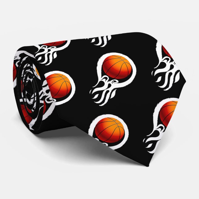 Corbata Patrón de baloncesto | Regalos deportivos (Enrollado)